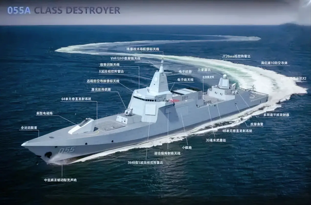 揭秘中国海军新型驱逐舰055型的强大震撼力量
